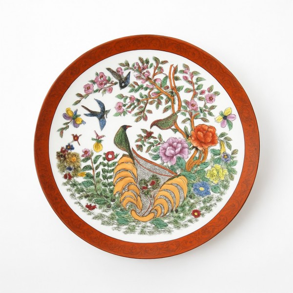 Chinese Porcelain Plate with Birds & Blossoms