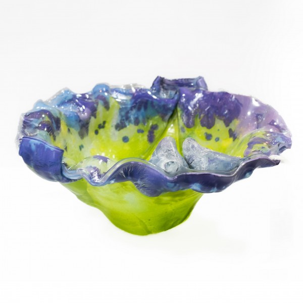 Lime Green and Violet Core Mosaic Bowl