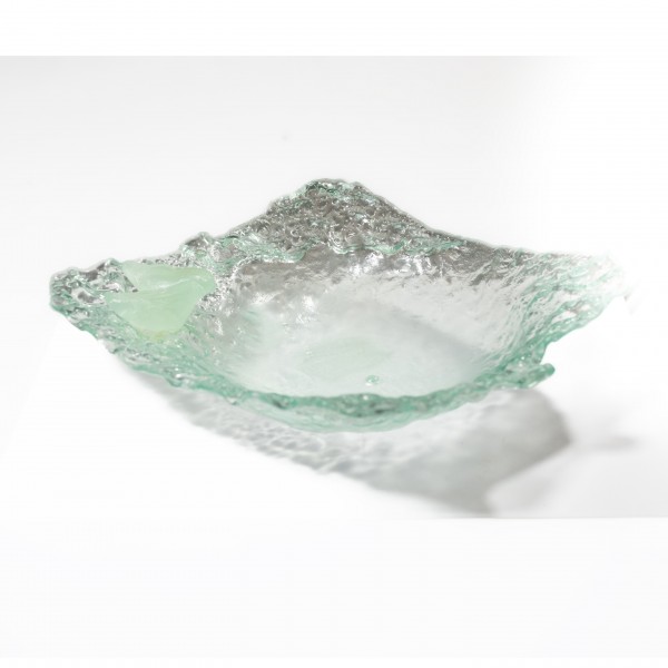 Handcrafted Glass Vessel with Birds